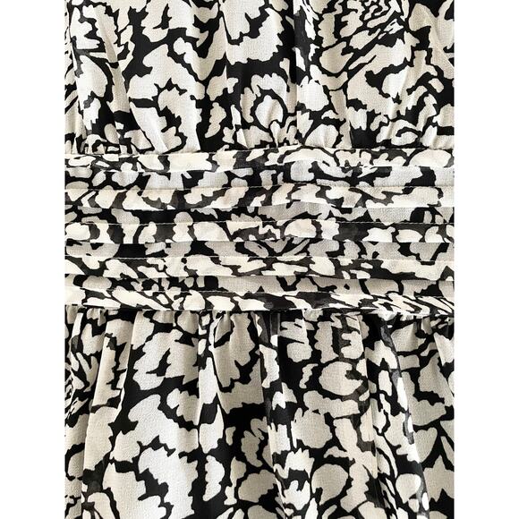 Banana Republic Floral Print Halter Dress | Black and White | EUC - Picture 4 of 9